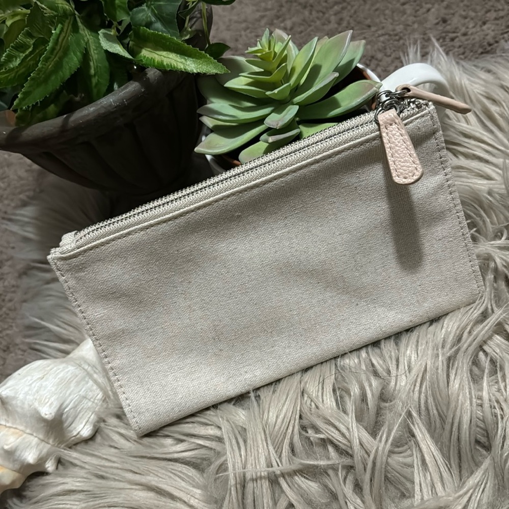 Minimalist Cloth Wallet/Mini Bag -Unbleached Beige Color-EUC
